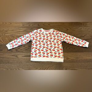 Jojo Maman Bebe Cream Girls' Cream Cherry Print Sweatshirt 4-5yrs NWT